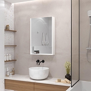 Зеркальный шкаф Art&Max Foggia 50 L AM-Fog-500-800-1D-L-DS-F-White с подсветкой цвет Белый-4