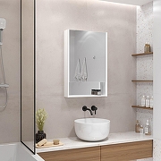 Зеркальный шкаф Art&Max Foggia 60 R AM-Fog-600-800-1D-R-DS-F-White с подсветкой цвет Белый-4