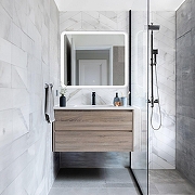 Зеркало Art&Max Genova 100 AM-Gen-1000-800-DS-F-White с подсветкой цвет Белый с сенсорным выключателем-6