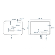 Зеркало Art&Max Genova 120 AM-Gen-1200-800-DS-F-White с подсветкой цвет Белый с сенсорным выключателем-8