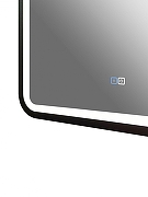 Зеркало Art&Max Genova 60 AM-Gen-600-800-DS-F-H с подсветкой цвет Черный с сенсорным выключателем и подогревом-1