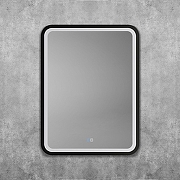 Зеркало Art&Max Genova 60 AM-Gen-600-800-DS-F-H с подсветкой цвет Черный с сенсорным выключателем и подогревом-3