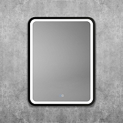 Зеркало Art&Max Genova 60 AM-Gen-600-800-DS-F-H с подсветкой цвет Черный с сенсорным выключателем и подогревом-4