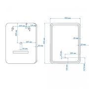 Зеркало Art&Max Genova 60 AM-Gen-600-800-DS-F-White с подсветкой цвет Белый с сенсорным выключателем-7