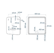 Зеркало Art&Max Genova 80 AM-Gen-800-800-DS-F-White с подсветкой цвет Белый с сенсорным выключателем-6