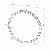 Зеркало Art&Max Livorno 80 AM-Liv-800-DS-F-Nero с подсветкой цвет Черный с сенсорным выключателем-7