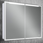 Зеркальный шкаф Art&Max Merano 100 AM-Mer-1000-800-2D-DS-F с подсветкой цвет Белый-4
