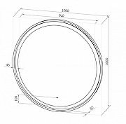 Зеркало Art&Max Napoli 100 AM-Nap-1000-DS-F-Grey с подсветкой цвет Темно-серый с бесконтактным выключателем-6
