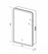 Зеркальный шкаф Art&Max Platino 55 L AM-Pla-550-800-1D-L-DS-F с подсветкой цвет Белый-8