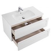 Тумба под раковину Art&Max Platino 100 AM-Platino-1000-2C-SO-BL-Cer подвесная цвет Белый глянец-2