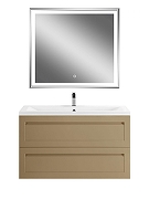 Тумба под раковину Art&Max Platino 100 AM-Platino-1000-2C-SO-CM подвесная цвет Капучино матовый