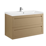 Тумба под раковину Art&Max Platino 100 AM-Platino-1000-2C-SO-CM подвесная цвет Капучино матовый-1