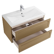 Тумба под раковину Art&Max Platino 100 AM-Platino-1000-2C-SO-CM подвесная цвет Капучино матовый-3