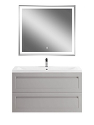 Тумба под раковину Art&Max Platino 100 AM-Platino-1000-2C-SO-GCM подвесная цвет Светло-серый матовый-4