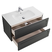 Тумба под раковину Art&Max Platino 100 AM-Platino-1000-2C-SO-GM-Cer подвесная цвет Серый матовый-2