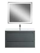 Тумба под раковину Art&Max Platino 100 AM-Platino-1000-2C-SO-GM-Cer подвесная цвет Серый матовый-4