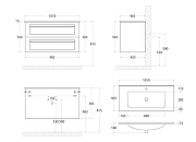 Тумба под раковину Art&Max Platino 100 AM-Platino-1000-2C-SO-GM-Cer подвесная цвет Серый матовый-5