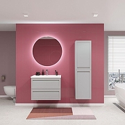 Шкаф пенал Art&Max Platino 40 AM-Platino-1500-2A-SO-GCM подвесной цвет Светло-серый матовый-4