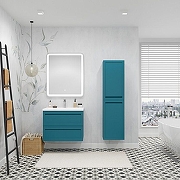 Шкаф пенал Art&Max Platino 40 AM-Platino-1500-2A-SO-TM подвесной цвет Бирюзовый матовый-4