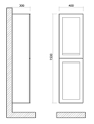 Шкаф пенал Art&Max Platino 40 AM-Platino-1500-2A-SO-TM подвесной цвет Бирюзовый матовый-5