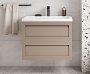 Тумба под раковину Art&Max Platino 58 AM-Platino-580-2C-SO-CM подвесная цвет Капучино матовый-6