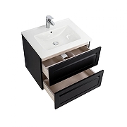 Тумба под раковину Art&Max Platino 60 AM-Platino-600-2C-SO-NM-Cer подвесная цвет Черный матовый-2