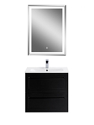 Тумба под раковину Art&Max Platino 60 AM-Platino-600-2C-SO-NM-Cer подвесная цвет Черный матовый-4