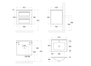 Тумба под раковину Art&Max Platino 60 AM-Platino-600-2C-SO-NM-Cer подвесная цвет Черный матовый-5
