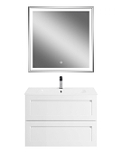 Тумба под раковину Art&Max Platino 80 AM-Platino-800-2C-SO-BM-Cer подвесная цвет Белый матовый-4