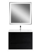 Тумба под раковину Art&Max Platino 80 AM-Platino-800-2C-SO-NM-Cer подвесная цвет Черный матовый-3