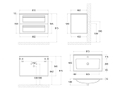 Тумба под раковину Art&Max Platino 80 AM-Platino-800-2C-SO-NM-Cer подвесная цвет Черный матовый-5