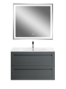 Тумба под раковину Art&Max Platino 90 AM-Platino-900-2C-SO-GM-Cer подвесная цвет Серый матовый-4