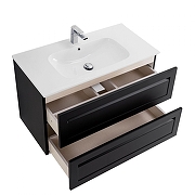 Тумба под раковину Art&Max Platino 90 AM-Platino-900-2C-SO-NM-Cer подвесная цвет Черный матовый-2