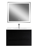 Тумба под раковину Art&Max Platino 90 AM-Platino-900-2C-SO-NM-Cer подвесная цвет Черный матовый-4
