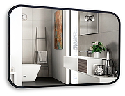 Зеркало Art&Max Siena S 120 AM-SieS-1200-800-DS-F с подсветкой цвет Черный с бесконтактным выключателем-1