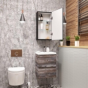 Зеркальный шкаф Art&Max Techno 35 R AM-Tec-350-650-1D-R-DS-F-Nero с подсветкой цвет Черный-6