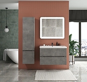 Шкаф пенал Art&Max Techno 40 L AM-Techno-1600-AC-SO-FC305-L подвесной цвет Айс Какао