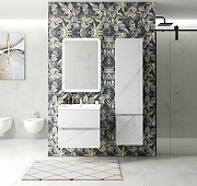 Шкаф пенал Art&Max Techno 40 R AM-Techno-1600-AC-SO-MR960-R подвесной цвет Монти мрамор