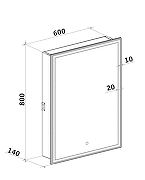 Зеркальный шкаф Art&Max Techno 60 R AM-Tec-600-800-1D-R-DS-F с подсветкой цвет Белый-8