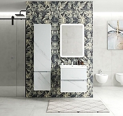 Шкаф пенал Art&Max Techno 40 L AM-Techno-1600-AC-SO-MR960-L подвесной цвет Монти мрамор-1