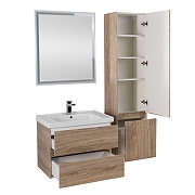 Тумба под раковину Art&Max Techno 60 AM-Techno-600-2C-SO-LW623 подвесная цвет Дуб мелфорд натуральный-6