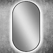 Зеркало Art&Max Torino 50 AM-Tor-500-900-DS-F-Nero с подсветкой цвет Черный с сенсорным выключателем-2