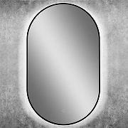 Зеркало Art&Max Torino 60 AM-Tor-600-1000-DS-Nero с подсветкой цвет Черный с сенсорным выключателем-1