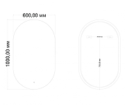 Зеркало Art&Max Torino 60 AM-Tor-600-1000-DS-Nero с подсветкой цвет Черный с сенсорным выключателем-6