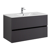 Тумба под раковину Art&Max Torino 100 AM-TORINO-1000-2C-SO-GF-P подвесная цвет Графит