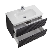 Тумба под раковину Art&Max Torino 80 AM-TORINO-800-2C-SO-GF-P подвесная цвет Графит-3