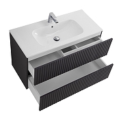 Тумба под раковину Art&Max Torino 90 AM-TORINO-900-2C-SO-GF-P подвесная цвет Графит-3