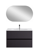 Тумба под раковину Art&Max Torino 90 AM-TORINO-900-2C-SO-GF-P подвесная цвет Графит-5