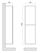 Шкаф пенал Art&Max Verona Push 40 AM-Verona-Push-1500-2A-SC-KV подвесной цвет Кадена Вуд-4