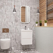 Тумба под раковину Art&Max Family 40 Family-400-2C-SO-BL подвесная цвет Белый глянец-2